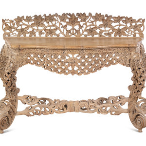 Appraisal: An Indian Pierce Carved Console Table Late th Early th