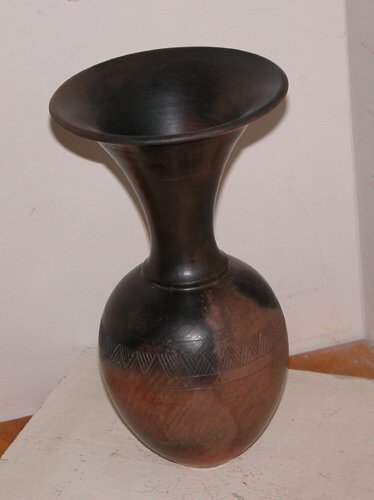 Appraisal: Fluted Vase with Incised Relief Fluted Vase with incised relief