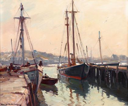 Appraisal: EMILE GRUPPE american - AT DOCK Signed 'Emile A Gruppe'