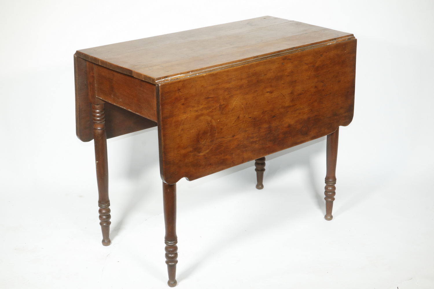 Appraisal: COUNTRY SHERATON SMALL DROP LEAF TABLE Solid cherry country Sheraton