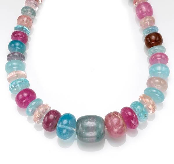 Appraisal: Multi-color Tourmaline Necklace An attractive and substantial necklace consisting of