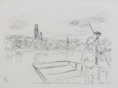 Appraisal: James Abbott McNeill Whistler American - The Punt Published Etching