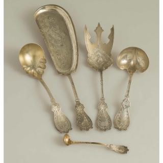 Appraisal: Silver Serving Pieces Faralone Pattern Five silver serving pieces Faralone