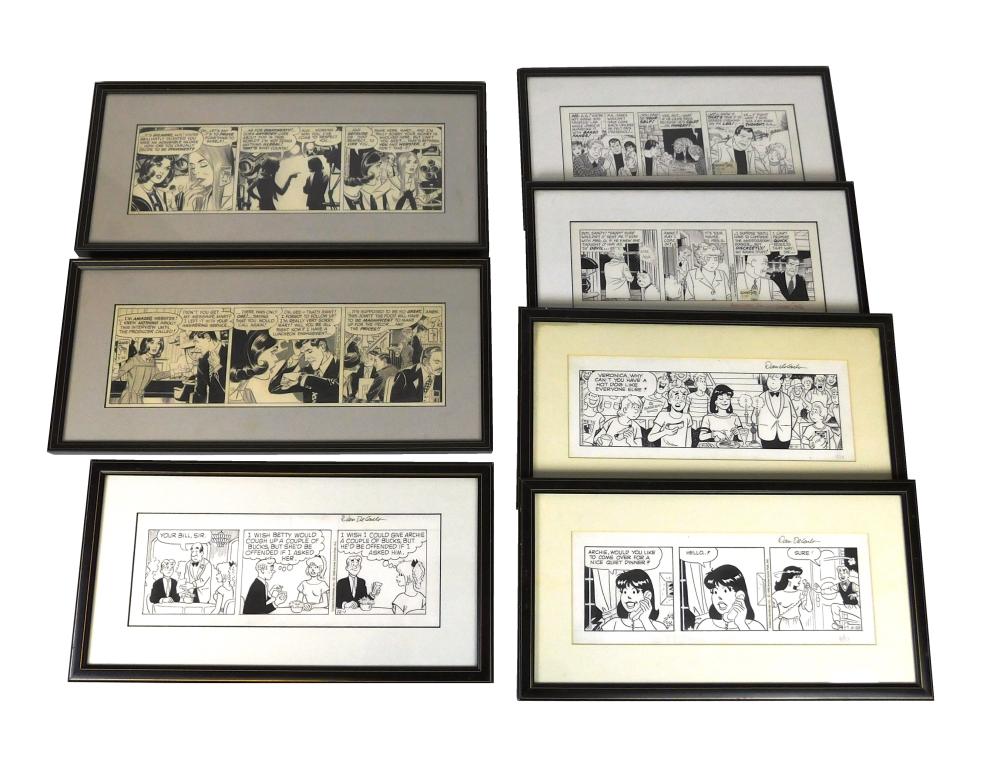 Appraisal: Seven original comic illustrations by King Syndicate most artist signed