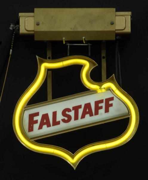 Appraisal: Falstaff Shield Plastic Plate Neon Sign Description s to s