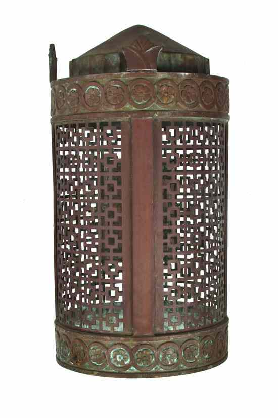 Appraisal: An American Bronze Lantern first half th century having stylized