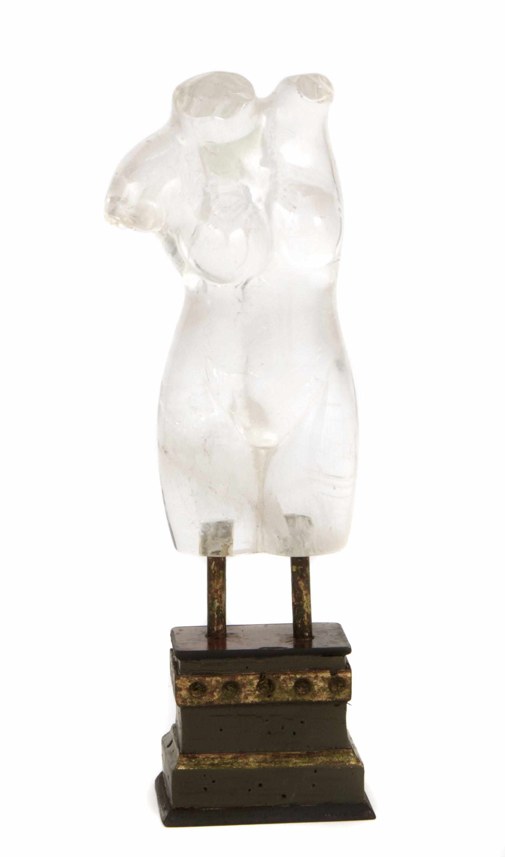 Appraisal: A rock crystal torso on a stand height in width