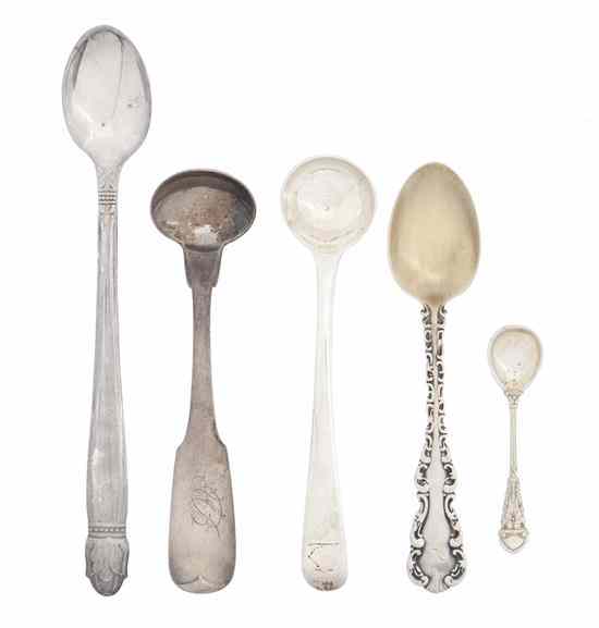 Appraisal: A Collection of American and English Diminutive Spoons of various