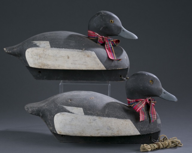 Appraisal: Two Blue Bill Drake Decoys by Ken Harris Painted wooden