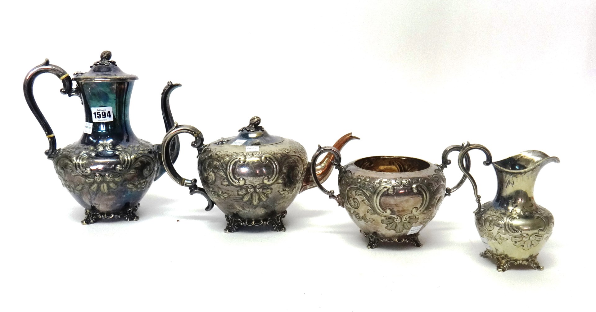 Appraisal: A Victorian matched plated four piece tea and coffee set