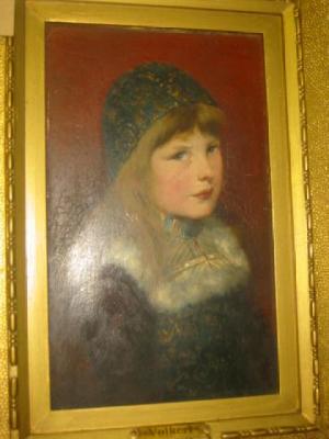 Appraisal: VOLKERT Portrait of a Young Girl wearing a cap half