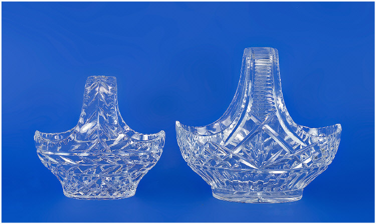 Appraisal: Two Large Cut Glass Crystal Baskets