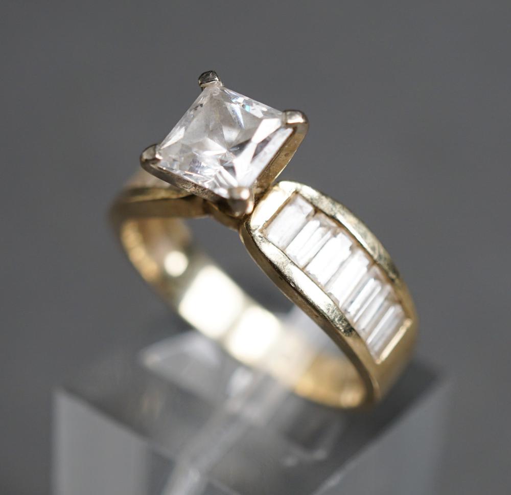 Appraisal: -Karat Yellow-Gold and Cubic Zirconia Ring gross dwt Size