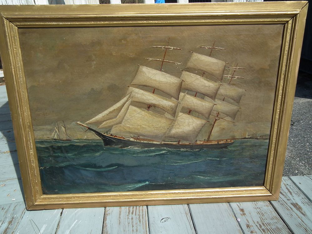 Appraisal: ANTIQUE PAINTING OF CLIPPER SHIP ATTR WP STUBBS th century