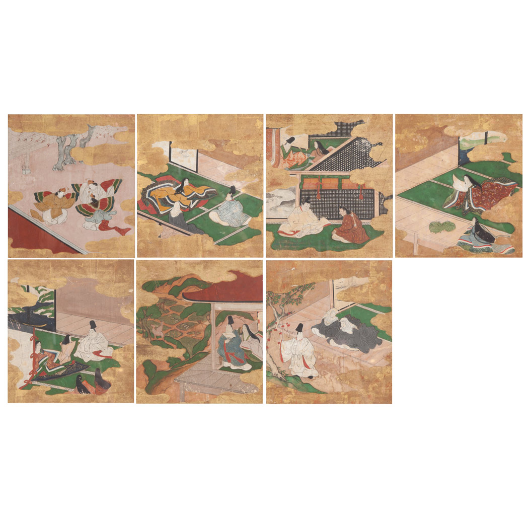 Appraisal: Japanese School th Century Seven from the tales of Genji