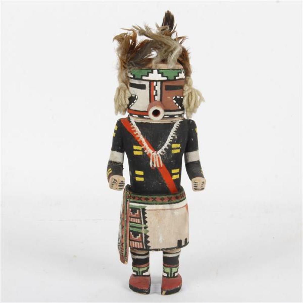 Appraisal: NATIVE AMERICAN INDIAN KACHINA DOLL WITH TUBULAR MOUTH HAND PAINTED