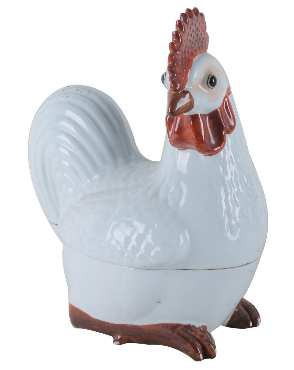 Appraisal: CHINESE CERAMIC ROOSTER COVERED BOXunsigned in two parts inches wide