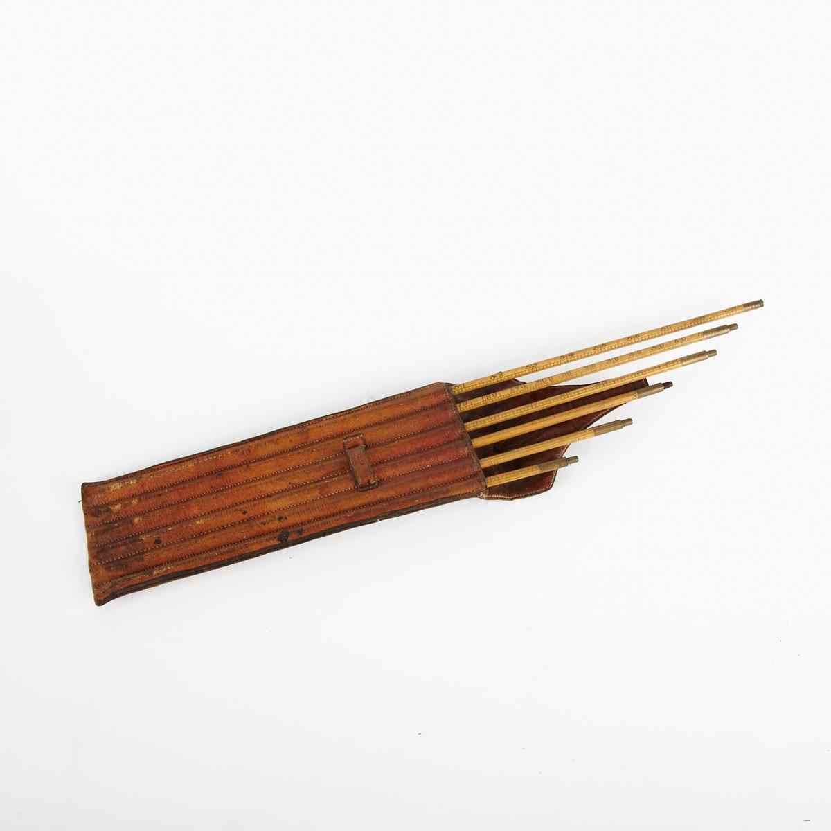 Appraisal: English Boxwood Dipping Rod Cock Maker London th century inches