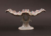 Appraisal: Mason's Ironstone Compote Mason's ironstone compote features a hand-painted design