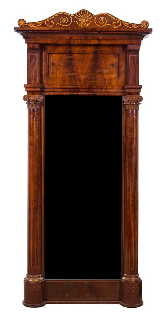 Appraisal: Sale Lot An Edwardian Fruitwood Marquetry Mahogany Mirror the rectangular