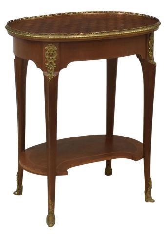 Appraisal: Louis XV style parquetry side table with gilt metal mounts