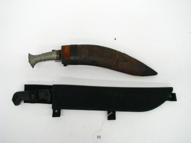 Appraisal: BKT Camillus machete blade rubber grip and fabric belt sheath