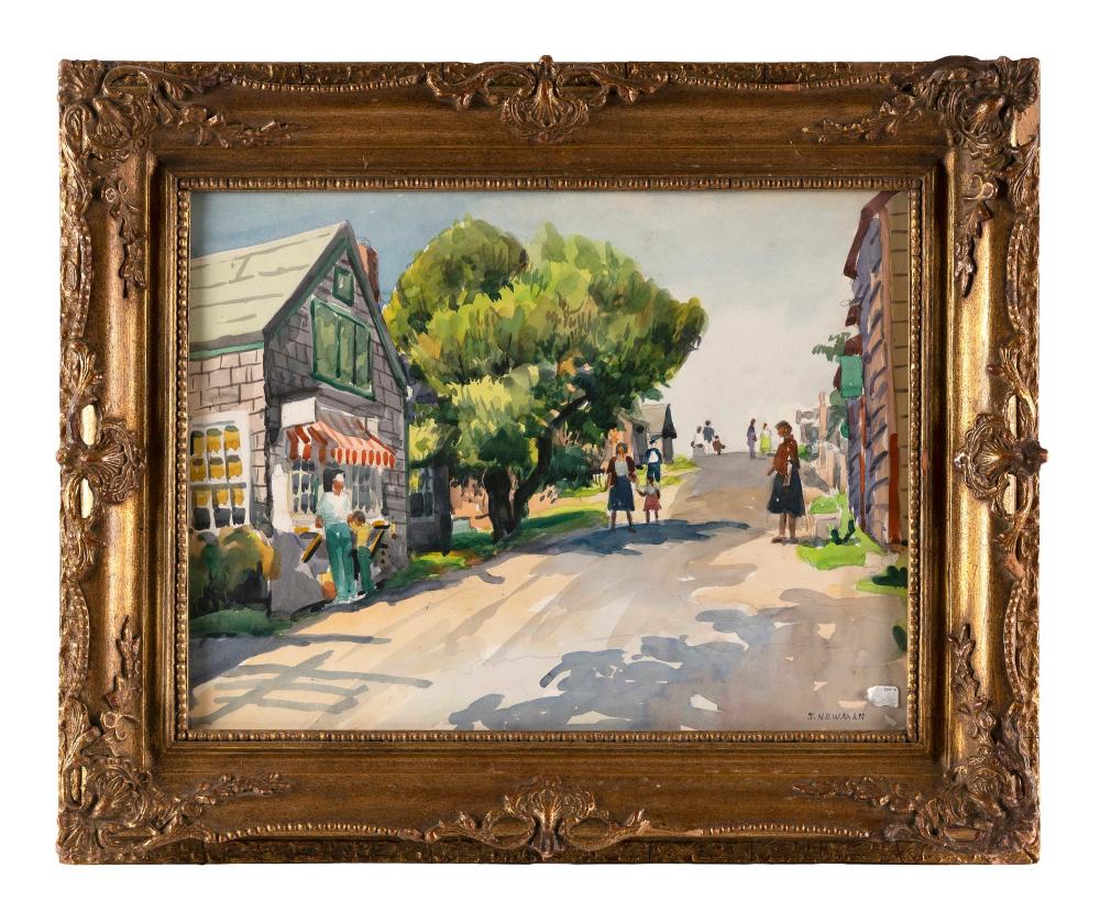 Appraisal: JOSEPH NEWMAN NEW YORK - ROCKPORT STREET SCENE WATERCOLOR ON