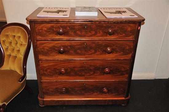 Appraisal: A VICTORIAN FLAMED MAHOGANY FOUR DRAWER CHEST