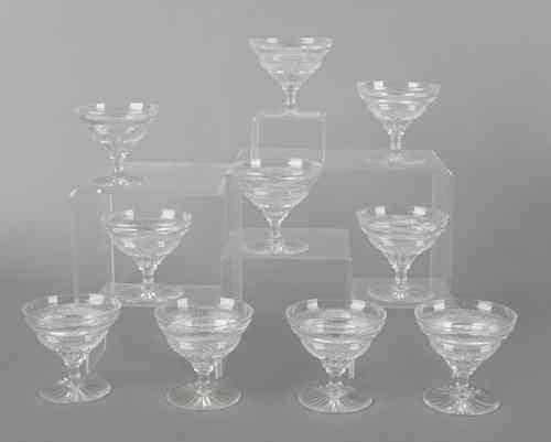 Appraisal: Set of ten Clark cut glass sherbets h