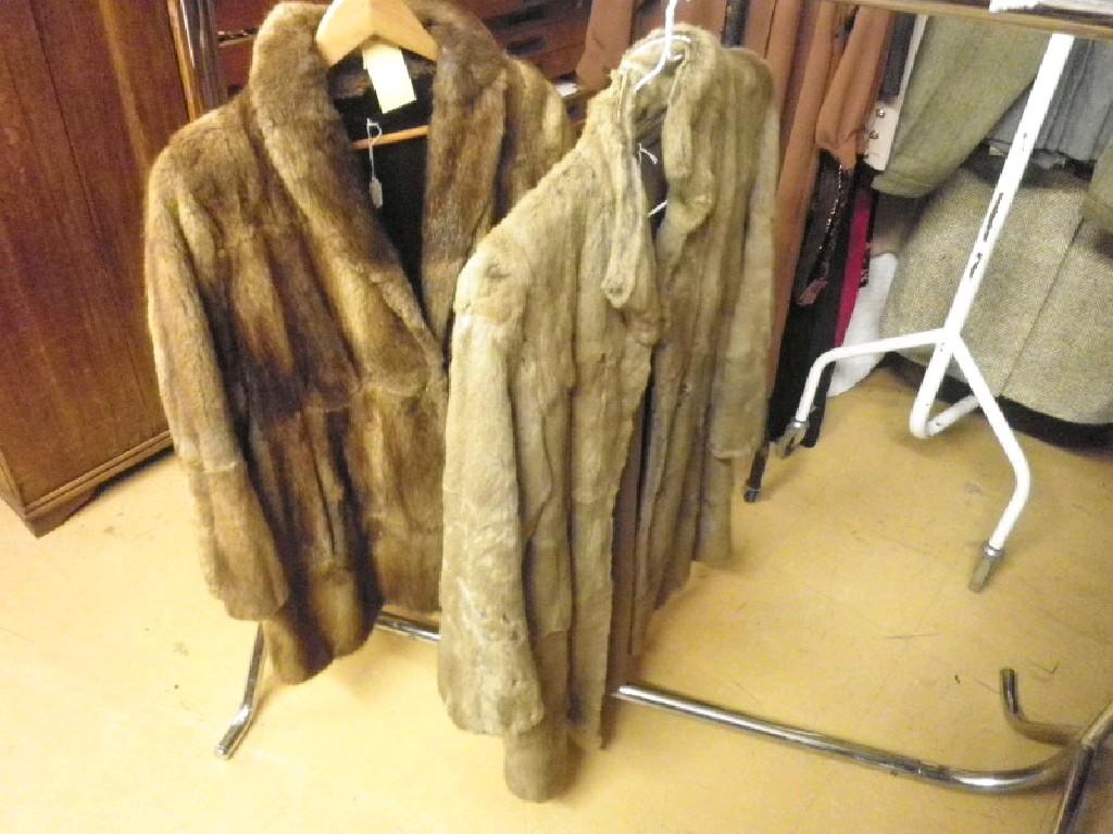 Appraisal: Two ladies vintage fur coats - one grey and one