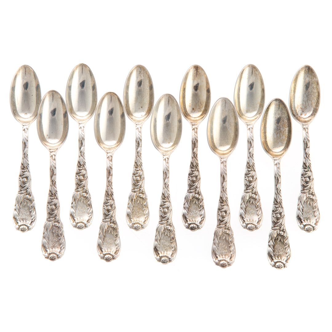 Appraisal: Tiffany Chrysanthemum sterling demitasse spoons spoons old hallmark in L