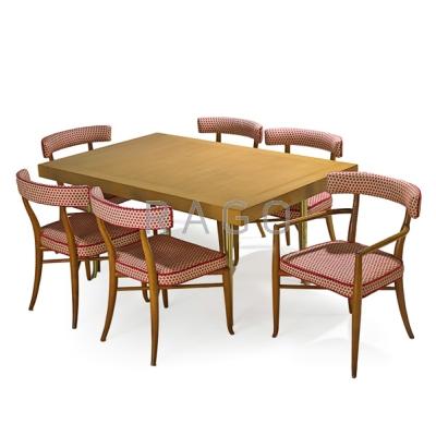 Appraisal: T H ROBSJOHN-GIBBINGS - WIDDICOMB Dining table and six chairs