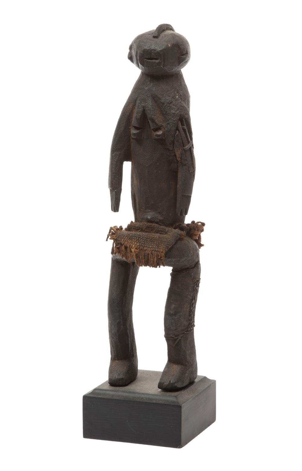 Appraisal: African Montol Carved Wood Standing Female Figure Nigeria wood jute