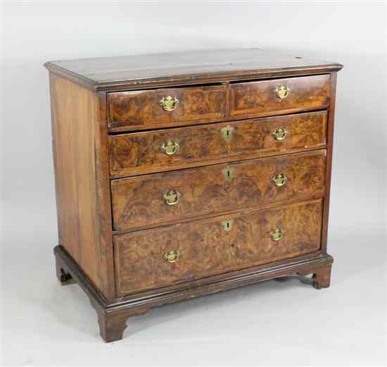 Appraisal: An early th century herringbone inlaid walnut chest of two