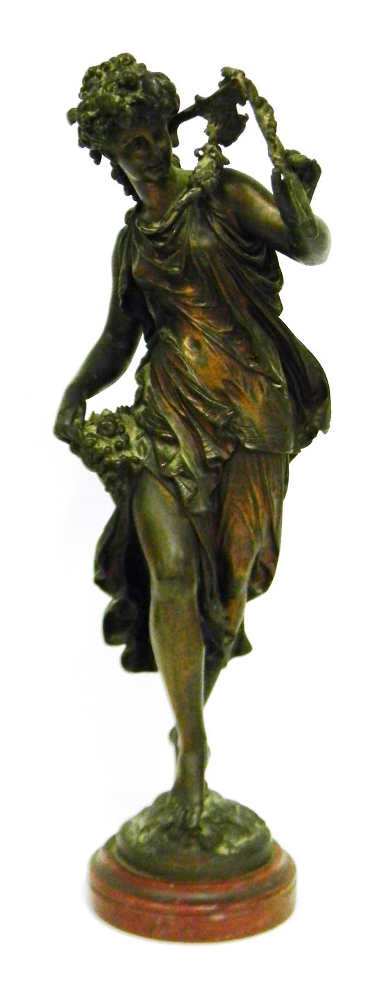 Appraisal: Mathurin Moreau French - large standing bronze sculpture depicting allegorical