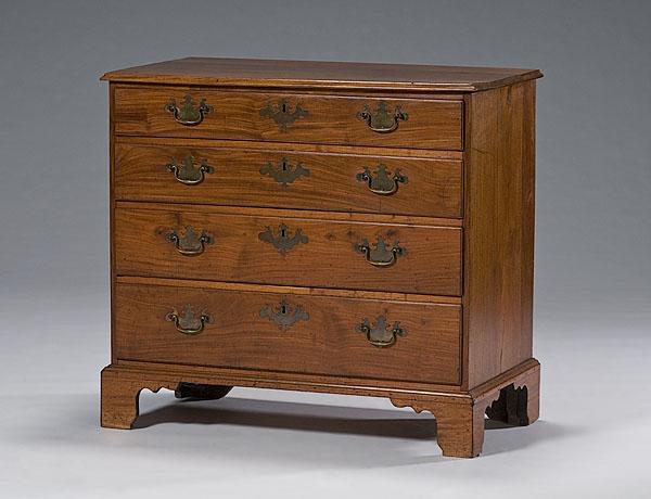 Appraisal: CONNECTICUT CHIPPENDALE CHEST OF DRAWERS ca - in birch with