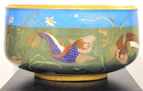 Appraisal: Chinoiserie decorated porcelain bowl probably French ovoid decorated with polychrome