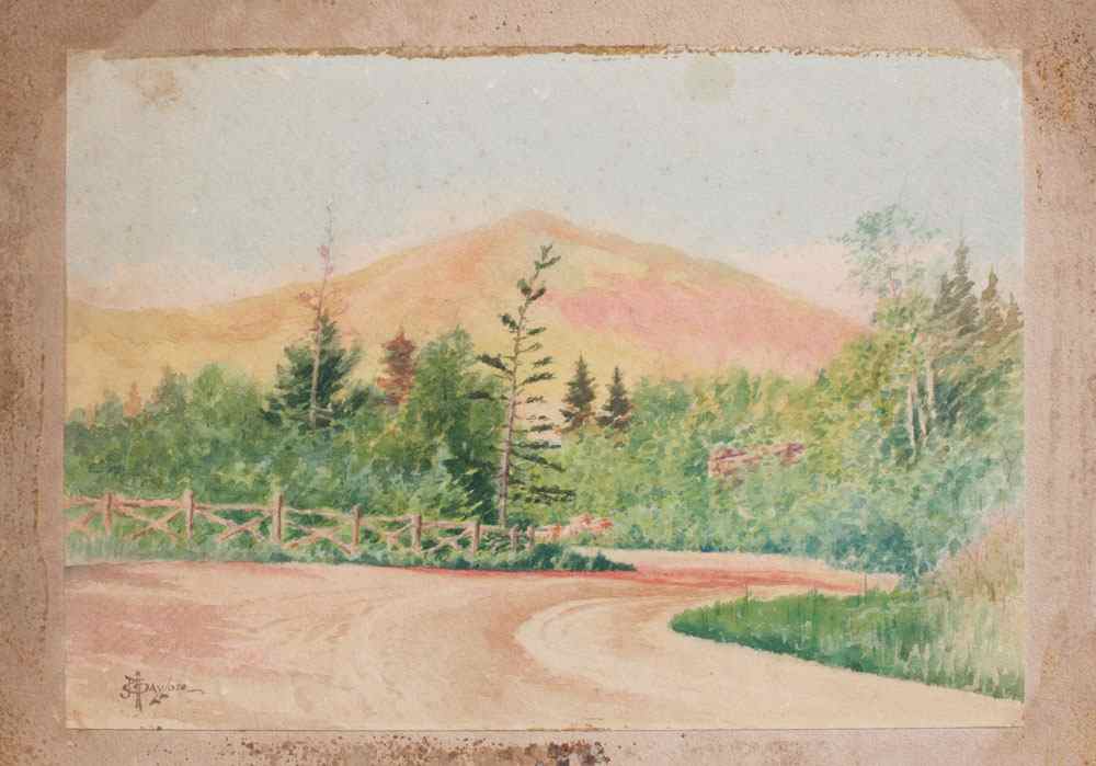 Appraisal: WOOD Gaylor Country Dirt Road Landscape Watercolor '' x ''