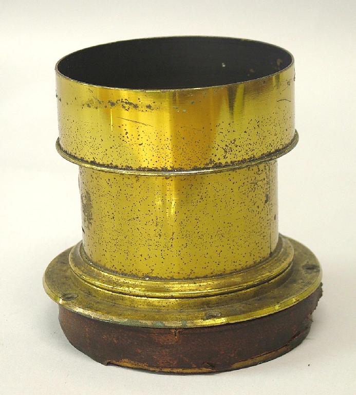 Appraisal: Ross brass bound lens and cover no diameter long