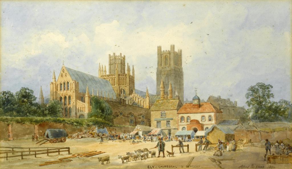 Appraisal: ALFRED EDWARD PARKMAN - ELY CATHEDRAL AND MARKET signed dated