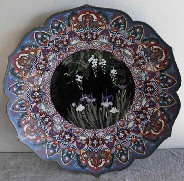 Appraisal: Large Japanese Cloisonne Charger From a Tuxedo NY home Dimensions