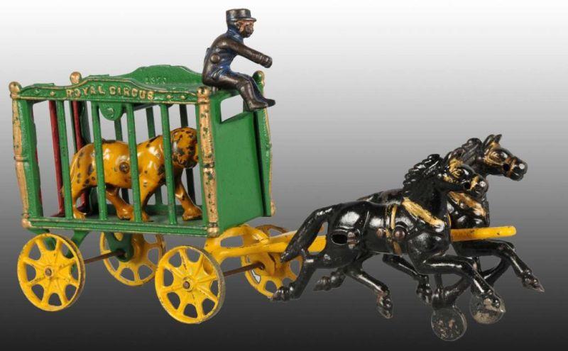 Appraisal: Medium Cast Iron Hubley Royal Circus Wagon Toy Description Green