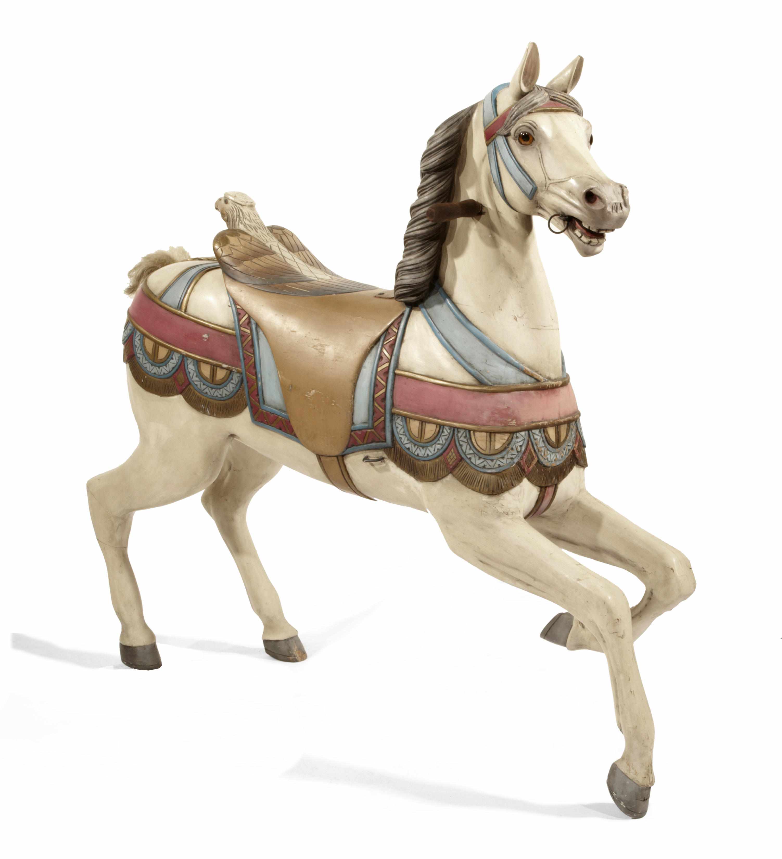 Appraisal: A German carved and painted carousel horse Friedrich Heyn early