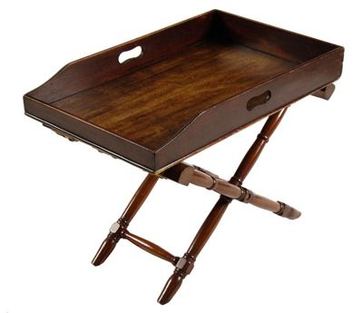 Appraisal: A th century mahogany butler's tray the underside stamped '