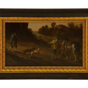 Appraisal: Dutch School Circa Hunting Animals in a Landscapeoil on panel