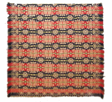 Appraisal: Woven wool and cotton jacquard coverlet made by h hersh