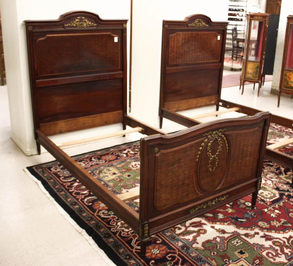 Appraisal: A PAIR OF LOUIS XVI STYLE TWIN BEDS WITH ORIGINAL