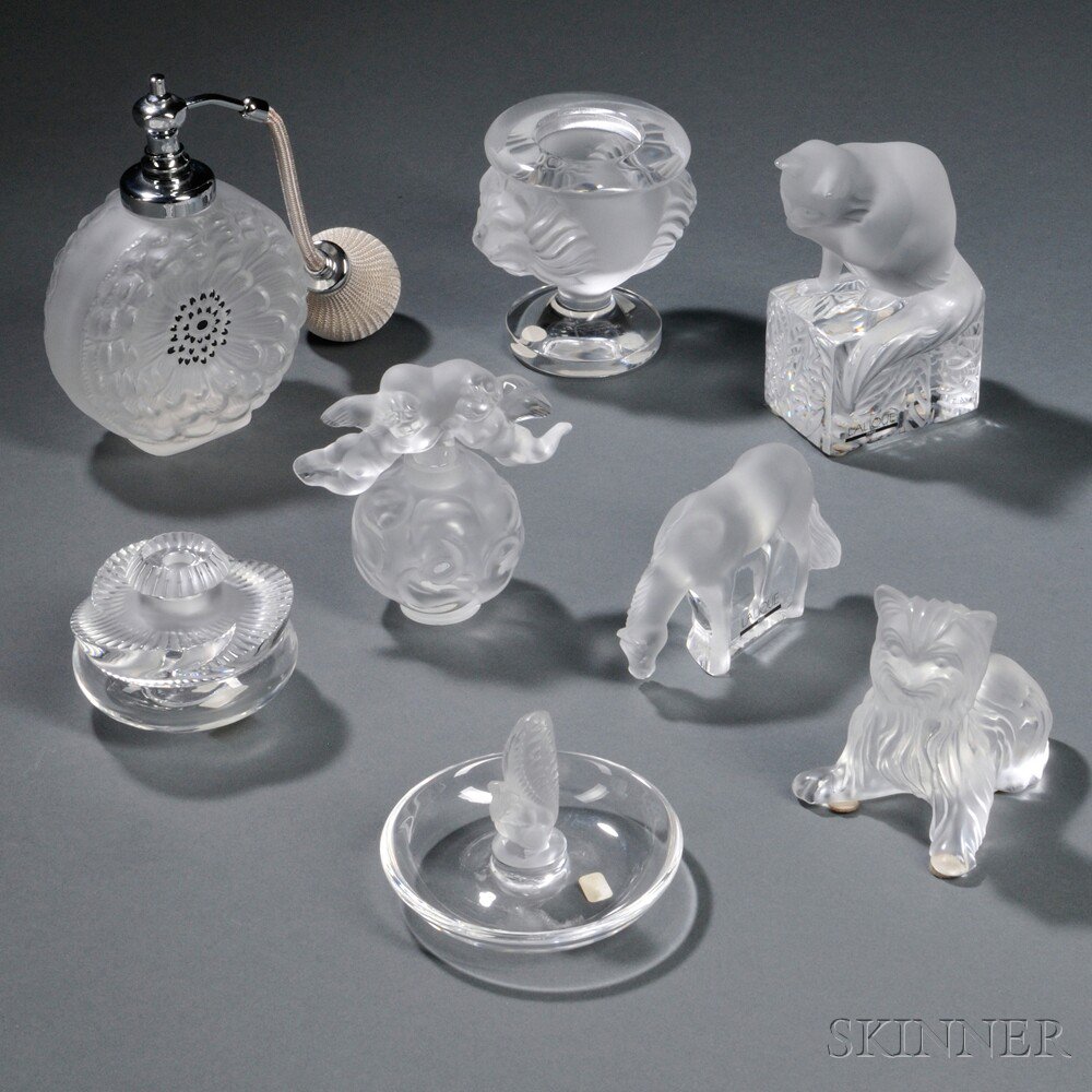 Appraisal: Eight Lalique Crystal Items Art glass France fourth quarter th