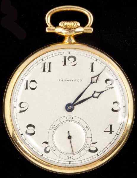 Appraisal: Vintage KT Gentleman's Pocket Watch Tiffanyopen face with white dial