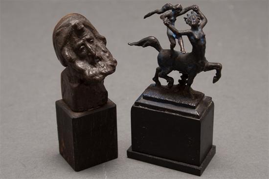 Appraisal: Louis Chatel Rosenthal Russian American - Patinated bronze miniature group